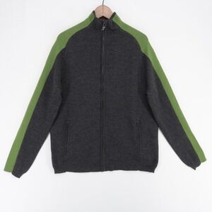 Smartwool Sweater Jacket Mens M Gray Full Zip Merino Wool Mock Neck Performance